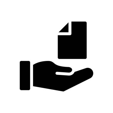 dosya vektörü glyph düz simgesi