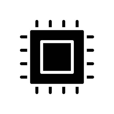 işlemci vektör düz simge