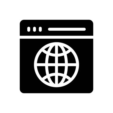 İnternet vektör simgesi düz simgesi