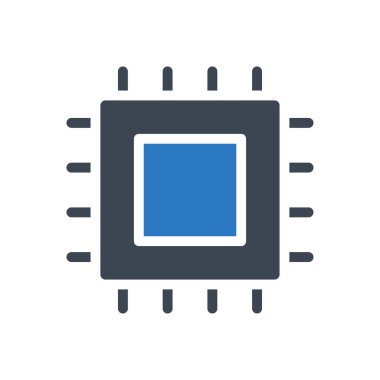 işlemci vektör renk simgesi