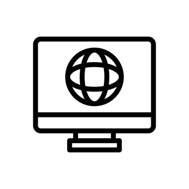 çevrimiçi vektör ince çizgi simgesi