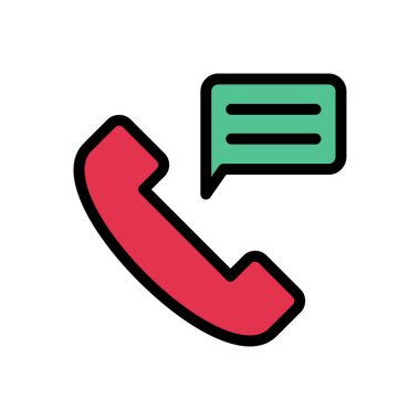 telefon vektörü düz renk simgesi