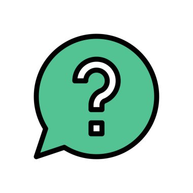 Soru vektörü düz renk simgesi