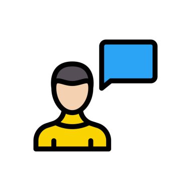 ileti vektörü düz renk simgesi