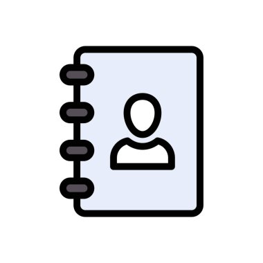 Kişi kitabı vektör düz renk simgesi