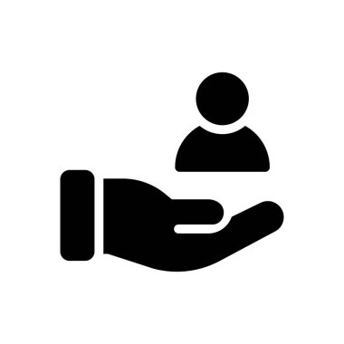 destek vektörü glyph düz simgesi