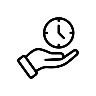 zaman vektörü ince çizgi simgesi