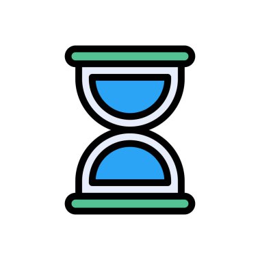 bitiş süresi vektörü düz renk simgesi