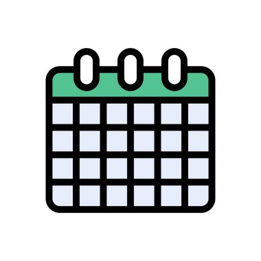 tarih vektörü düz renk simgesi