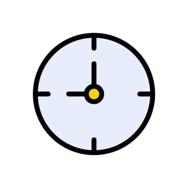 saat vektörü düz renk simgesi