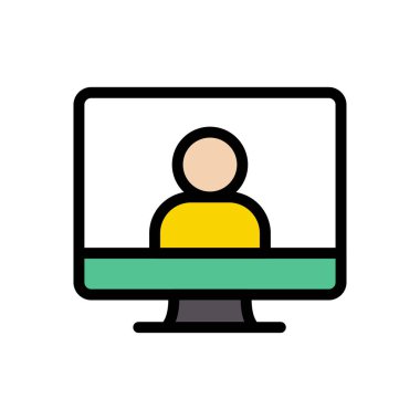 profil vektörü düz renk simgesi