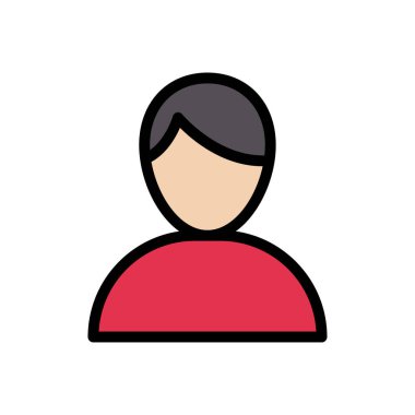 profil vektörü düz renk simgesi