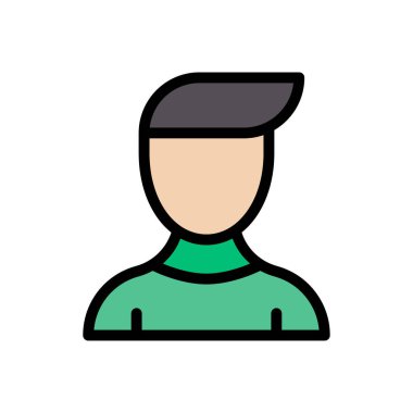 erkek vektör düz renk simgesi