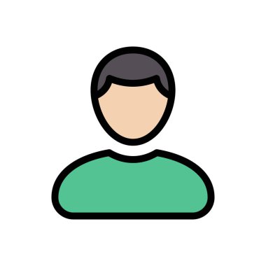 profil vektörü düz renk simgesi