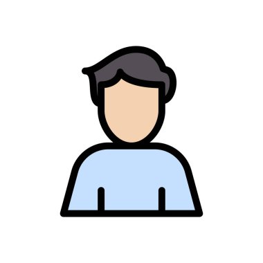 man vektör düz renk simgesi