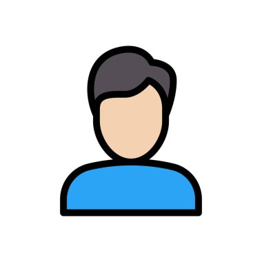 avatar vektörü düz renk simgesi