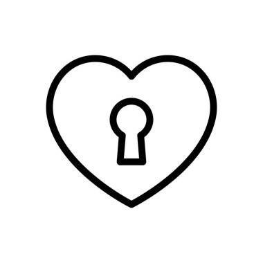 vektör ince çizgi simgesini kilitle