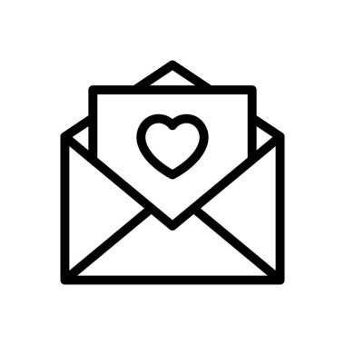 aşk harfi vektör ince çizgi simgesi