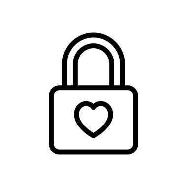 vektör ince çizgi simgesini kilitle