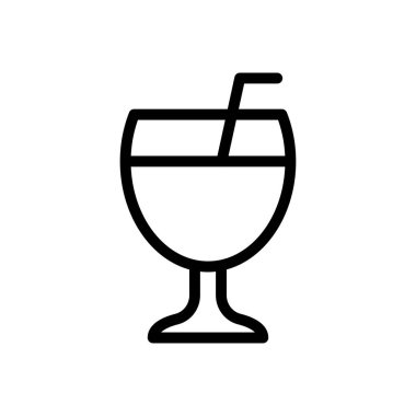 meyve suyu vektörü ince çizgi simgesi