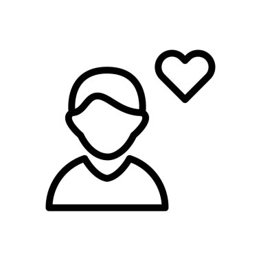 kalp vektörü ince çizgi simgesi