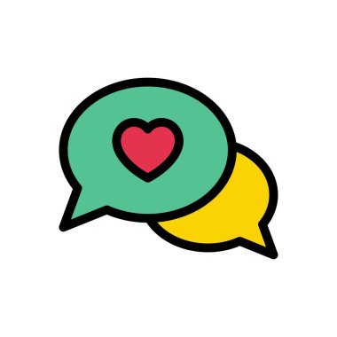 konuşma vektörü düz renk simgesi