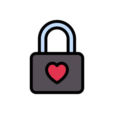 vektör düz renk simgesini kilitle