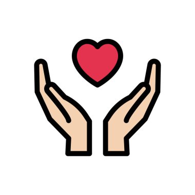 sevgi vektörü düz renk simgesi