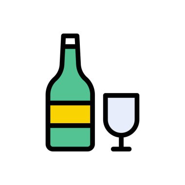 alkol vektörü düz renk simgesi