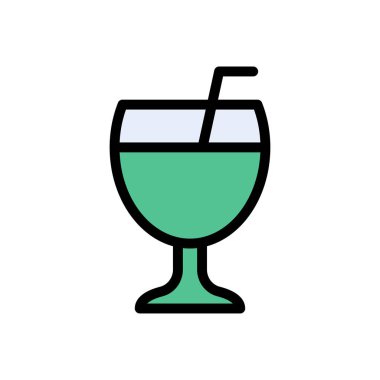 meyve suyu vektörü düz renk simgesi