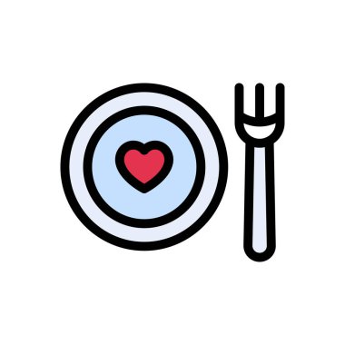 yiyecek vektörü düz renk simgesi