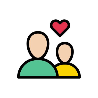 sevgi vektörü düz renk simgesi