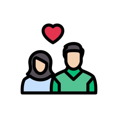 romantizm vektörü düz renk simgesi