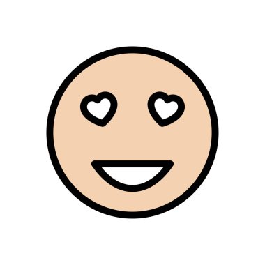 yüz vektörü düz renk simgesi