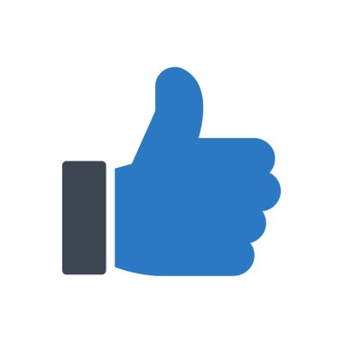 başparmak yukarı vektör renk simgesi