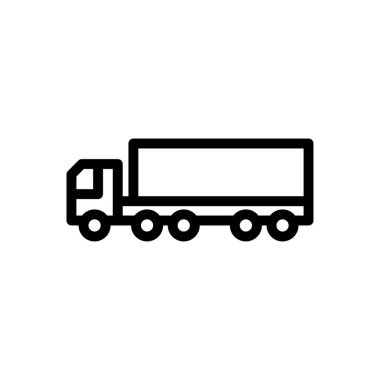kamyon vektör ince çizgi simgesi