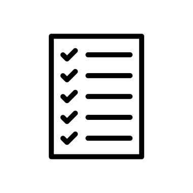 görev listesi vektör ince çizgi simgesi