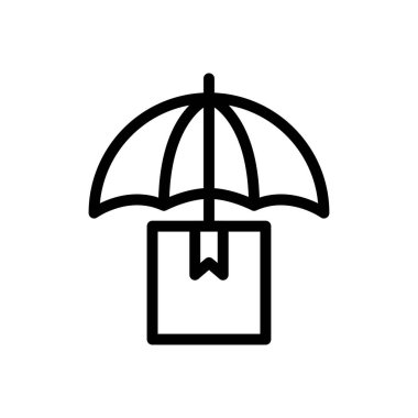 Koruma vektörü ince çizgi simgesi