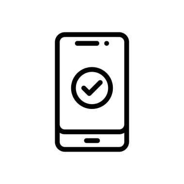 Doğrulanmış vektör ince çizgi simgesi