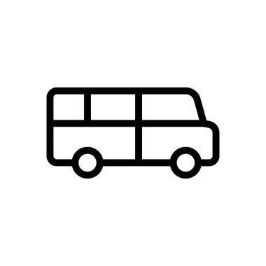 kamyon vektör ince çizgi simgesi