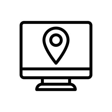 pin vektörü ince çizgi simgesi