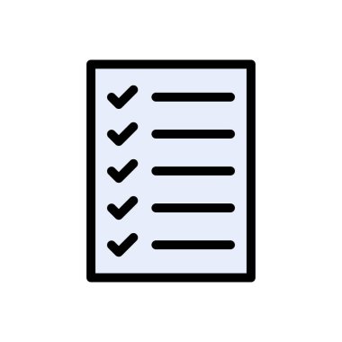 görev listesi vektör düz renk simgesi