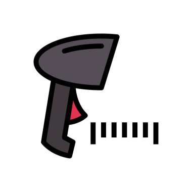 barkod vektörü düz renk simgesi