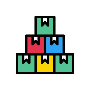 karton vektör düz renk simgesi