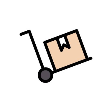 dağıtım vektörü düz renk simgesi