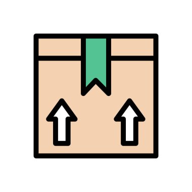 karton vektör düz renk simgesi