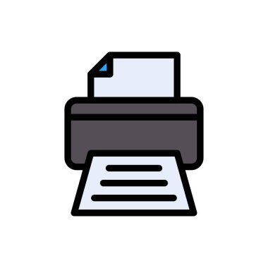 yazdırma vektörü düz renk simgesi