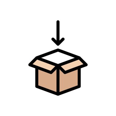 kutu vektörü düz renk simgesi