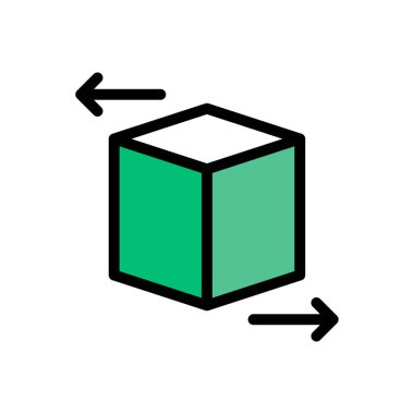 kutu vektörü düz renk simgesi