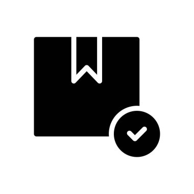 Doğrulanmış vektör glyph düz simgesi